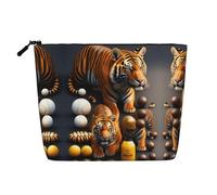 XZDCAL Two Tiger Trousse de maquillage simple couche aspect lin avec fermeture éclair pour répondre à vos besoins quotidiens ou de voyage, noir, taille unique, Noir , Taille unique