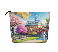 XZDCAL Unicorn Fairy Tale Trousse de maquillage simple couche aspect lin avec fermeture éclair pour répondre à vos besoins quotidiens ou de voyage, noir, taille unique, Noir , Taille unique