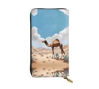 XZDCAL Walking Camel Portefeuille long en cuir pour filles et femmes avec plusieurs compartiments, noir, taille unique, Noir , Taille unique