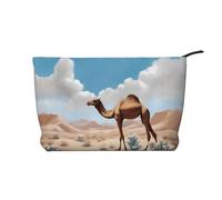 XZDCAL Walking Camel Trousse de maquillage en velours côtelé avec doublure robuste pour voyage et usage quotidien, noir, taille unique, Noir , Taille unique