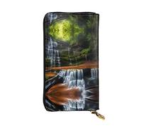 XZDCAL Waterfall View Portefeuille long en cuir tendance pour filles et femmes avec plusieurs compartiments, noir, taille unique, Noir , Taille unique