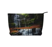 XZDCAL Waterfall View Trousse de maquillage en velours côtelé avec doublure robuste pour voyage et usage quotidien, noir, taille unique, Noir , Taille unique