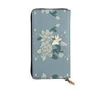 XZDCAL White Bauhinia Portefeuille long en cuir tendance pour fille et femme avec plusieurs compartiments, noir, taille unique, Noir , Taille unique