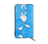 XZDCAL White Goose House Portefeuille long en cuir tendance pour fille et femme avec plusieurs compartiments, noir, taille unique, Noir , Taille unique