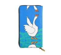 XZDCAL White Goose Spreits Wings Portefeuille long en cuir tendance pour filles et femmes avec plusieurs compartiments, noir, taille unique, Noir , Taille unique