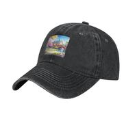 XZDDG Casquette de baseball tendance unisexe licorne conte de fées noir respirant coton denim pour sports de plein air voyage, Noir , Taille unique