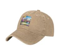 XZDDG Casquette de baseball tendance unisexe licorne conte de fées noir respirant coton denim pour sports de plein air voyage, naturel, Taille unique