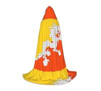 XZDDX Cape à capuche avec drapeau du Royaume du Bhoutan pour adolescents - Pour Halloween, cosplay, bal masqué, carnaval, jeu de rôle - Taille L