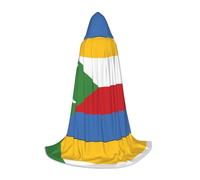 XZDDX Cape à capuche Drapeau des Comores pour adolescents Halloween Cosplay Mascarade Carnaval Jeu de rôle Taille M
