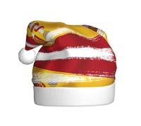 XZDDX Chapeau de Noël en peluche avec drapeau espagnol pour adulte, décoration de fête pour festival, événement, scène