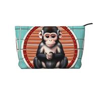 XZDHYZ The Silent Monkey Trousse de maquillage réutilisable - Trousse multifonction mignonne et élégante pour voyage, usage quotidien et cadeau, noir, taille unique, Noir , Taille unique