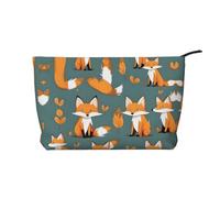 XZDHYZ Yellow Fox Trousse à maquillage réutilisable - Trousse multifonction mignonne et élégante pour voyage, usage quotidien et cadeau, noir, taille unique, Noir , Taille unique