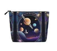 XZDLXJ a Cosmic Voyage Trousse de maquillage imperméable aspect lin monocouche avec fermeture éclair pour vos besoins quotidiens ou de voyage, noir, taille unique, Noir , Taille unique