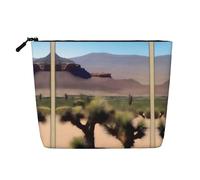 XZDLXJ a Desert Vistas Trousse de maquillage monocouche imperméable aspect lin avec fermeture éclair pour vos besoins quotidiens ou de voyage, noir, taille unique, Noir , Taille unique