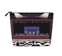 XZDLXJ a On Stage Trousse de maquillage monocouche imperméable aspect lin avec fermeture éclair pour vos besoins quotidiens ou de voyage, noir, taille unique, Noir , Taille unique