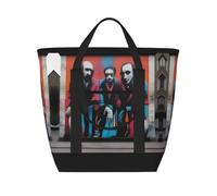 XZDLXJ A Street Art Sac à bandoulière isotherme de grande capacité pour aliments chauds et froids, noir, taille unique, Noir , Taille unique