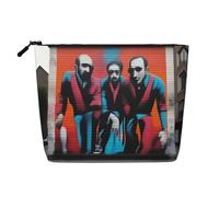 XZDLXJ A Street Art Trousse de maquillage monocouche imperméable aspect lin avec fermeture éclair pour vos besoins quotidiens ou de voyage, noir, taille unique, Noir , Taille unique