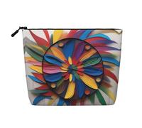 XZDLXJ Artistic Flair Trousse de maquillage monocouche imperméable aspect lin avec fermeture éclair pour vos besoins quotidiens ou de voyage, noir, taille unique, Noir , Taille unique