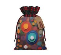 XZDLXJ Artistic Wonder Sac en toile de jute avec cordon de serrage en tissu écossais et étiquette en papier kraft, Noir , M