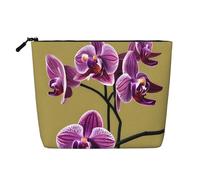 XZDLXJ Beautiful Orchids Trousse de maquillage à une seule couche imperméable avec fermeture éclair pour vos besoins quotidiens ou de voyage Noir Taille unique, Noir , Taille unique