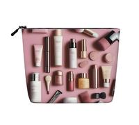 XZDLXJ Beauty Essentials Trousse de maquillage monocouche imperméable aspect lin avec fermeture éclair pour vos besoins quotidiens ou de voyage, noir, taille unique, Noir , Taille unique