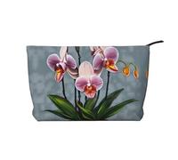 XZDLXJ Blooming Orchids Trousse de maquillage en velours côtelé, adaptée pour les voyages et un usage quotidien, doublure robuste, assure la longévité, noir, taille unique, Noir , Taille unique