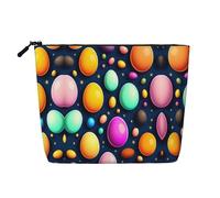XZDLXJ Bonbons de différentes tailles - Trousse de maquillage à une couche avec fermeture éclair - Résistante à l'eau - Aspect lin - Pour vos besoins quotidiens ou de voyage - Noir - Taille unique,