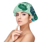 XZDLXJ Bonnet de nuit d'intérieur en satin avec plantes vertes en pot pour adultes - Protection des cheveux et confort - Noir - Taille unique