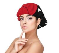 XZDLXJ Bonnet de nuit en satin avec drapeau de la Papouasie-Nouvelle-Guinée pour adulte Protection des cheveux et confort Noir Taille unique
