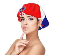 XZDLXJ Bonnet de nuit en satin avec drapeau de la République de Croatie pour adultes - Protection des cheveux et confort - Noir - Taille unique