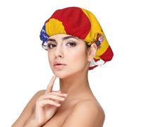 XZDLXJ Bonnet de nuit en satin avec drapeau espagnol américain pour adultes - Protection des cheveux et confort - Noir - Taille unique