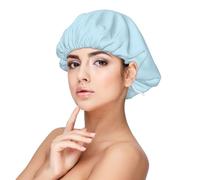 XZDLXJ Bonnet de nuit en satin frais de couleur unie pour adultes - Protection et confort des cheveux, noir, noir, taille unique