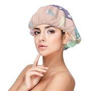 XZDLXJ Bonnet de nuit en satin motif champignon de dessin animé pour adultes - Protection des cheveux et confort noir, noir, taille unique