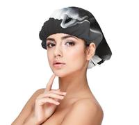 XZDLXJ Bonnet de nuit en satin pour adulte - Portrait d'ours polaire - Protection des cheveux et confort - Noir - Taille unique