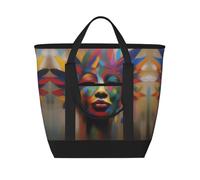 XZDLXJ Brushstrokes Sac à bandoulière isotherme de grande capacité pour aliments chauds et froids Noir Taille unique, Noir , Taille unique