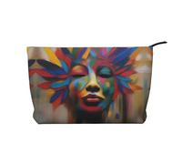 XZDLXJ Brushstrokes Trousse de maquillage en velours côtelé, adaptée pour les voyages et un usage quotidien, doublure robuste, assure la longévité, noir, taille unique, Noir , Taille unique