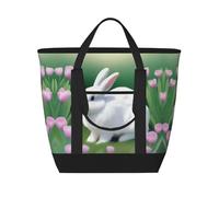 XZDLXJ Bunny Bliss Sac à bandoulière isotherme de grande capacité pour aliments chauds et froids, noir, taille unique, Noir , Taille unique