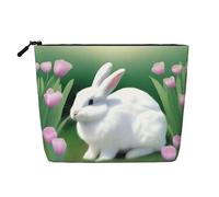 XZDLXJ Bunny Bliss Trousse de maquillage imperméable aspect lin avec fermeture éclair pour vos besoins quotidiens ou de voyage, noir, taille unique, Noir , Taille unique