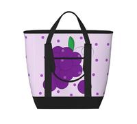 XZDLXJ Cartoon Grapes Sac à bandoulière isotherme de grande capacité pour aliments chauds et froids, noir, taille unique, Noir , Taille unique