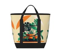 XZDLXJ Cartoon Turtle Back Bamboo Sac à bandoulière isotherme de grande capacité pour aliments chauds et froids, noir, taille unique, Noir , Taille unique