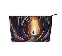 XZDLXJ ChillingCaverns Trousse de maquillage en velours côtelé, adaptée pour les voyages et un usage quotidien, doublure robuste, longue durée de vie, noir, taille unique, Noir , Taille unique