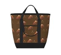 XZDLXJ Chocolate Squares Cake Sac à bandoulière isotherme de grande capacité pour aliments chauds et froids Noir Taille unique, Noir , Taille unique
