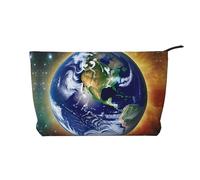 XZDLXJ Cosmic Earth Trousse de maquillage en velours côtelé, adaptée pour les voyages et un usage quotidien, doublure robuste, longue durée de vie, noir, taille unique, Noir , Taille unique