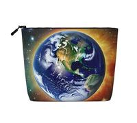 XZDLXJ Cosmic Earth Trousse de maquillage imperméable aspect lin avec fermeture éclair pour vos besoins quotidiens ou de voyage, noir, taille unique, Noir , Taille unique