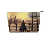 XZDLXJ Cowboy Chronicles Trousse de maquillage en velours côtelé, adaptée pour les voyages et un usage quotidien, doublure robuste, longue durée de vie, noir, taille unique, Noir , Taille unique