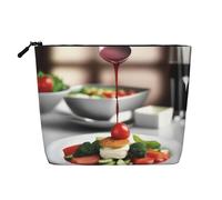 XZDLXJ Culinary Bliss Trousse de maquillage monocouche imperméable avec fermeture éclair pour vos besoins quotidiens ou de voyage Noir Taille unique, Noir , Taille unique