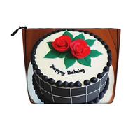 XZDLXJ Delicious cakes Trousse de maquillage à une seule couche imperméable avec fermeture éclair pour vos besoins quotidiens ou de voyage Noir Taille unique, Noir , Taille unique
