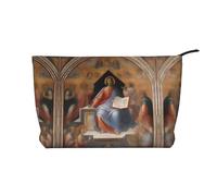 XZDLXJ Divine Frescoes Trousse de maquillage en velours côtelé, adaptée pour les voyages et un usage quotidien, doublure robuste, longue durée de vie, noir, taille unique, Noir , Taille unique