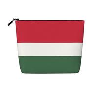XZDLXJ Drapeau de la Hongrie Trousse de maquillage imperméable à une couche avec fermeture éclair pour vos besoins quotidiens ou de voyage, noir, taille unique, Noir , Taille unique