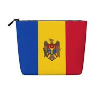 XZDLXJ Drapeau de la Moldavie Trousse de maquillage monocouche imperméable avec fermeture éclair pour vos besoins quotidiens ou de voyage, noir, taille unique, Noir , Taille unique